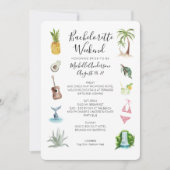 Waterverf Beach Bachelorette Weekend Kaart (Voorkant)