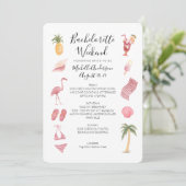 Waterverf Beach Bachelorette Weekend Kaart (Staand voorkant)