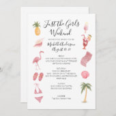 Waterverf Beach Bachelorette Weekend Kaart (Voorkant / Achterkant)