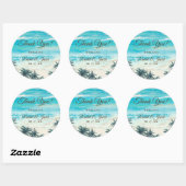 Waterverf Beach Blue Ocean Dank u Sticker (Vel)