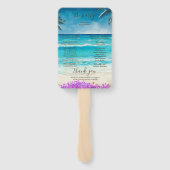 Waterverf Beach Blue Ocean Programma Set van fans Handwaaier (Achterkant)