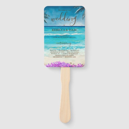Waterverf Beach Blue Ocean Programma Set van fans Handwaaier (Voorkant)