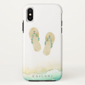 Waterverf Beach Botanische Teenslippers Case-Mate iPhone Case (Achterkant)