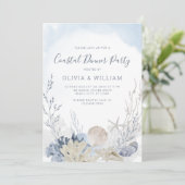 Waterverf Beach Kustdiner Kaart (Staand voorkant)