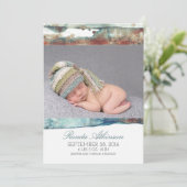 Waterverf Beach Newborn Baby Foto geboorte Aankondiging (Staand voorkant)