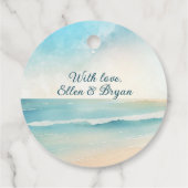 Waterverf Beach Oars bruiloft Bedankjes Labels (Achterkant)