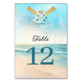 Waterverf Beach Oars bruiloft Kaart (Achterkant)