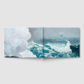 Waterverf Beach Ocean Waves Monogram Weddenschap Gastenboek (Volledig)