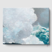 Waterverf Beach Ocean Waves Monogram Weddenschap Gastenboek (Achterkant)