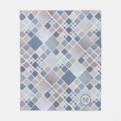Waterverf Beach Pattern Monogram Fleece Blanket (Voorkant)