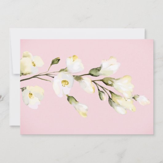 *~* Waterverf Beach Roos Buds Vrijgezellenfeest Bedankkaart (Achterkant)