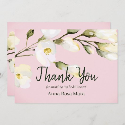 *~* Waterverf Beach Roos Buds Vrijgezellenfeest Bedankkaart (Voorkant / Achterkant)