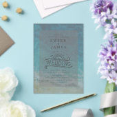 Waterverf Beach Shore Line Art Wedding Acryl Uitnodigingen (Insitu (Huwelijk))