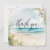 Waterverf Beach Summer Wedding Bedankkaart (Voorkant)