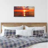 Waterverf Beach Sunset Canvas Afdruk (Insitu (Slaapkamer))