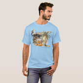 Waterverf Beach Thanksgiving T-shirt (Voorkant volledig)