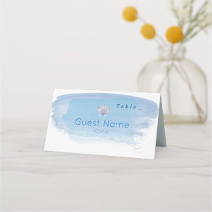 Waterverf Beach Theme Table Place Card