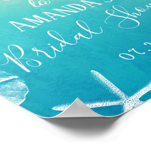 Waterverf Beach Weddenschap Vrijgezellenfeest Welk Poster (Hoek)