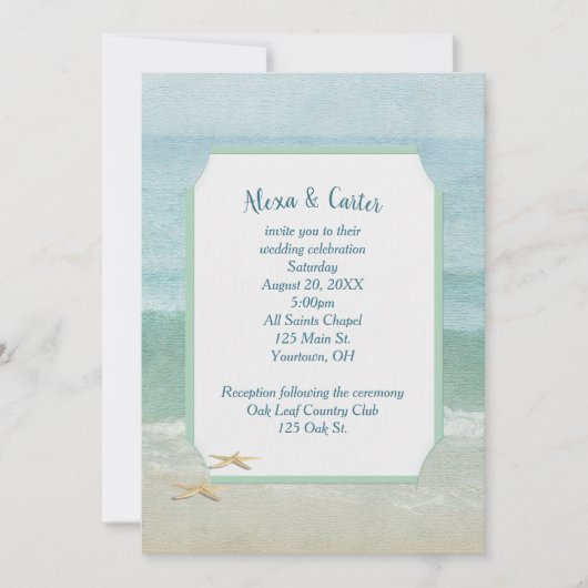 Waterverf Beach Wedding and Starfish Kaart (Voorkant)