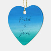 Waterverf Beach Wedding Couple Keramisch Ornament (Links)