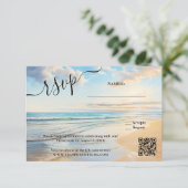 Waterverf Beach Wedding RSVP Card (Staand voorkant)
