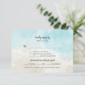 Waterverf Beach Wedding RSVP-kaart Kaart (Staand voorkant)