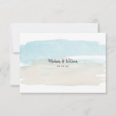 Waterverf Beach Wedding RSVP-kaart Kaart (Achterkant)
