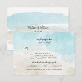 Waterverf Beach Wedding RSVP-kaart Kaart (Voorkant / Achterkant)