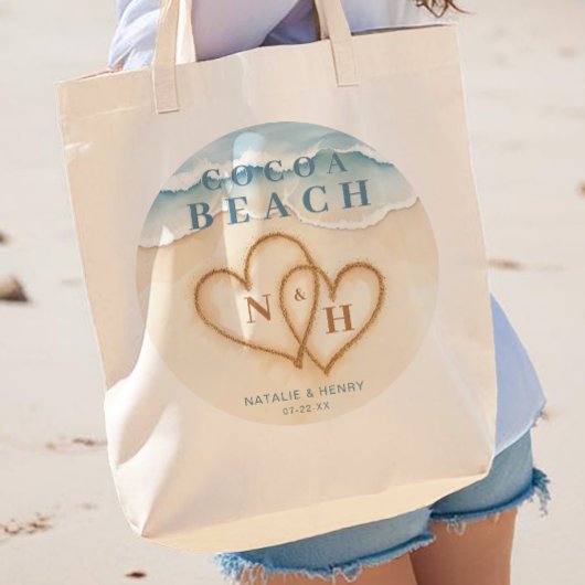 Waterverf Beach Wedding Welkom Canvas tas