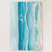 Waterverf Beachside Ocean Shore Scenery Legpuzzel (Verticaal)