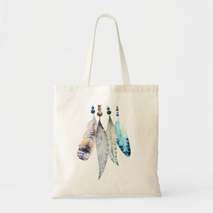 Waterverf Beads 'n Veters op Bluish Paars Tote Bag