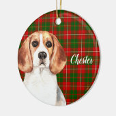 Waterverf Beagle Dog Aangepast Keramisch Ornament (Links)