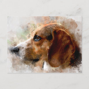 Waterverf Beagle Dog Briefkaart