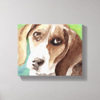 waterverf Beagle Portrait Canvas Afdruk