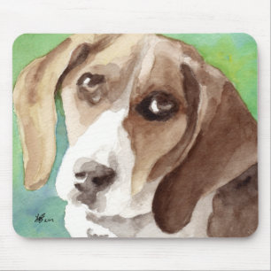 waterverf Beagle Portrait Muismat