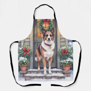 Waterverf Beauceron Rustieke Porch Kerstmis Schort
