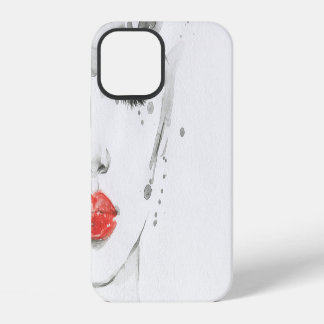 Waterverf Beauty: Vrouw portretillustratie iPhone 12 Hoesje