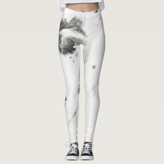 Waterverf Beauty: Vrouw portretillustratie Leggings