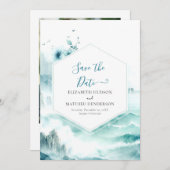 Waterverf bedrukbare nautische bruiloft save the date (Voorkant / Achterkant)