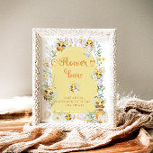 Waterverf Bee Flower Bar Poster