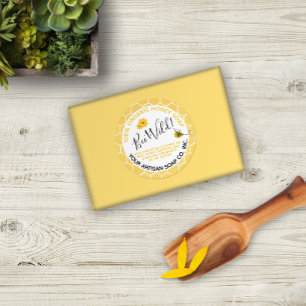 Waterverf Bee Flower Honingraat Honingzeep Ronde Sticker