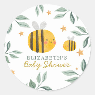 Waterverf Bee Honey Sweet Baby shower servetten Ronde Sticker