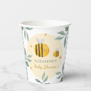 Waterverf Bee Honey Zoet Baby shower Papieren Bekers