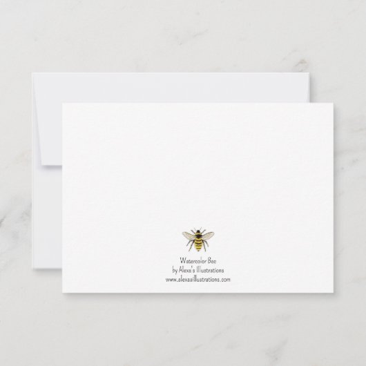 Waterverf Bee Note Kaart (Achterkant)
