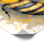 Waterverf Bee Nursery Print (Hoek)