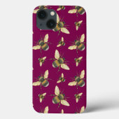 Waterverf Bee Pattern iPhone case (Achterkant)
