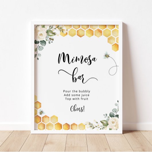 Waterverf beenflorale Mimosa Poster