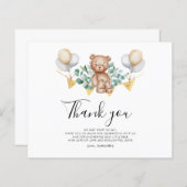 Waterverf Beer Baby shower Dank u kaart (Voorkant / Achterkant)