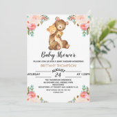 Waterverf Beer Baby shower Uitnodiging (Staand voorkant)