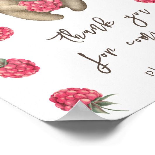 Waterverf beer - Bedankt voor uw komst Poster (Hoek)